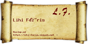 Lihi Fóris névjegykártya